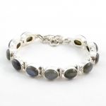 Certified silver natural gemstone bracelet